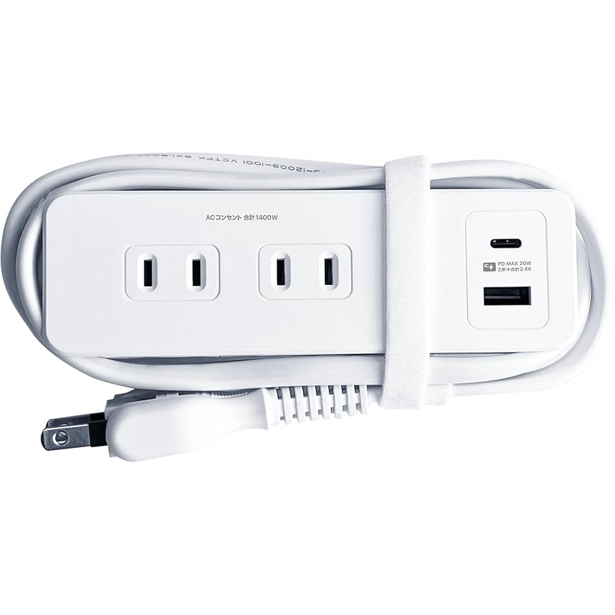 Amazon.co.jp: カシムラ ケーブルを本体に巻きつけられる電源