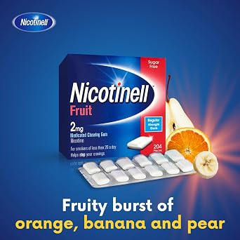 Nicotinell Fruit Gum 4mg (3 x 96 Pieces), Stop Smoking Aid, Sugar Free Nicotine Gum, Mild Fruit Flavour, 4mg Regular Strength for Heavy Smokers, Quit Smoking Aid
