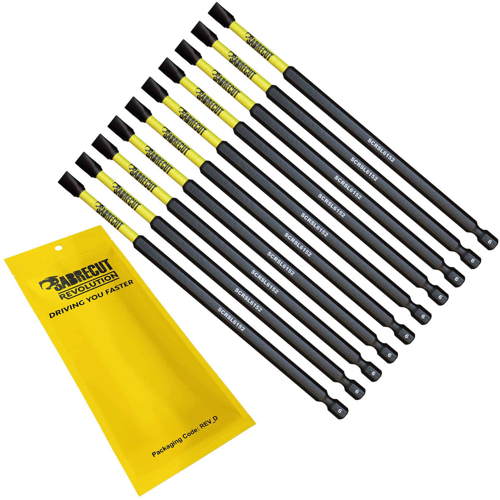 SabreCut Impact Bits SL6 152mm x 10 - Milwaukee DeWalt Professional