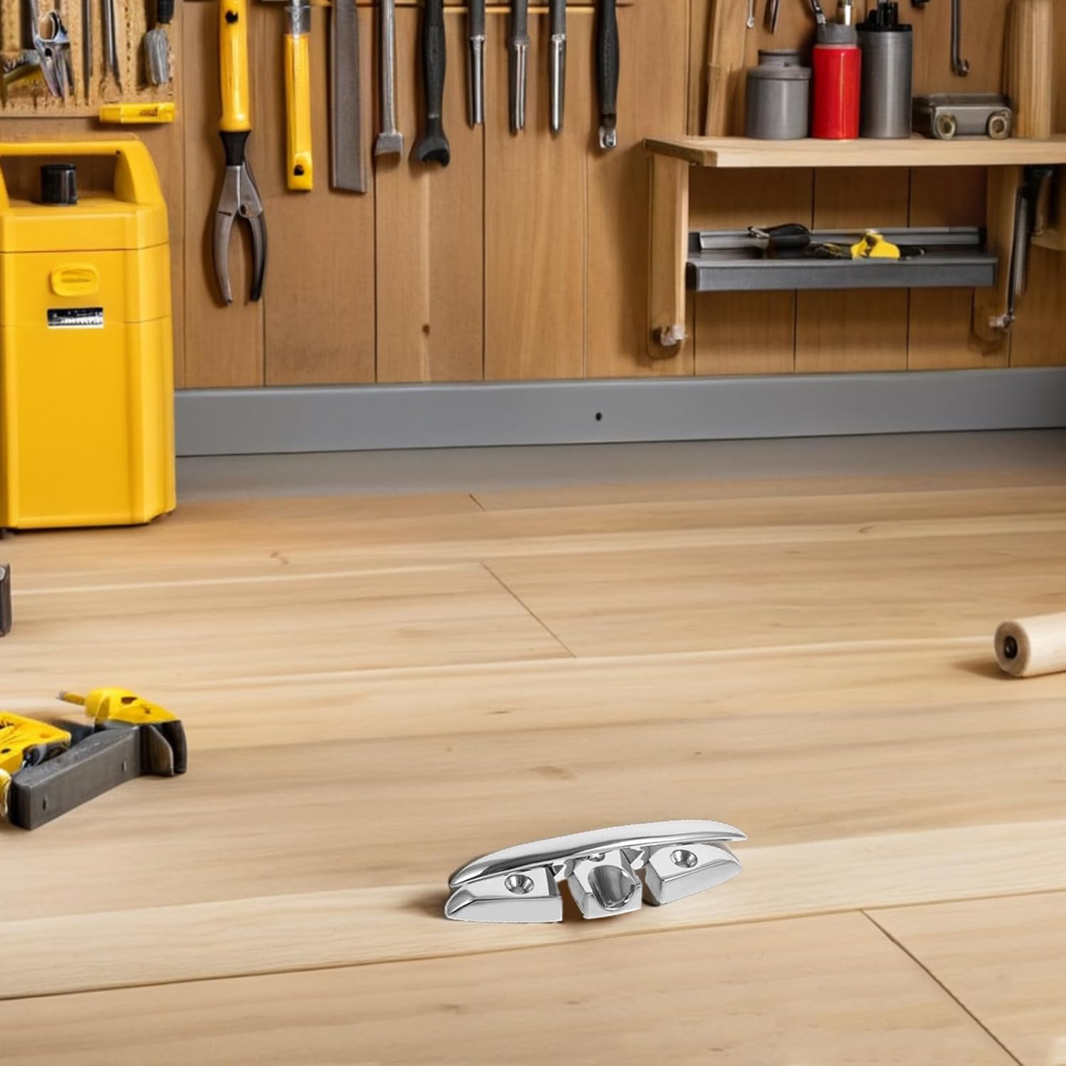 2pcs Marine Grade 316 Stainless Steel Folding Boat Dock Cleats, 5-inch Tie Down Cleats for Kayaks, Yachts, Canoes, and Fishing Boats Deck Hardware