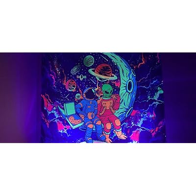 PSYHILAR Blacklight Space Astronaut Tapestry for Bedroom, India | Ubuy