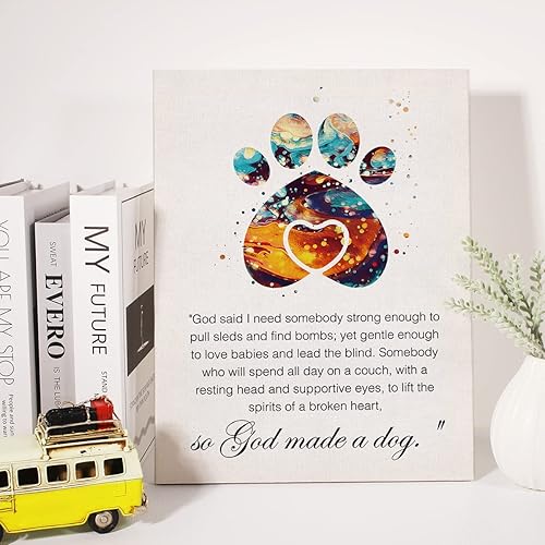 Miniatura 4 de Lienzo decorativo para pared, diseño motivacional de Dios hizo un perro, pintura de refranes de perros, decoración de pared enmarcada para el hogar,