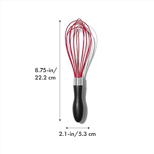 Miniatura 2 de OXO Good Grips - Batidor de silicona de 9 pulgadas, color amarillo, Rojo