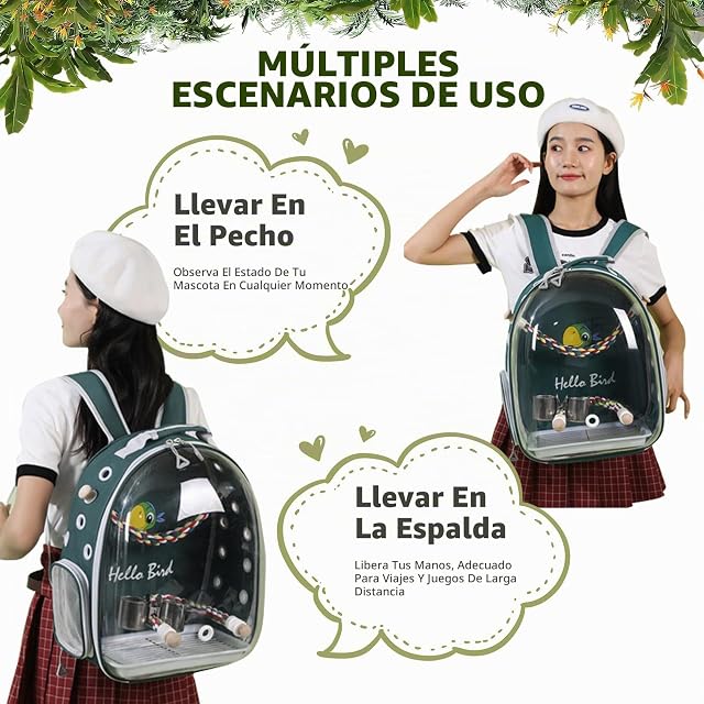 Foto 4 de 7 de PETCUTE Bolsa de Transporte para Pájaros, Transparente, Transpirable
