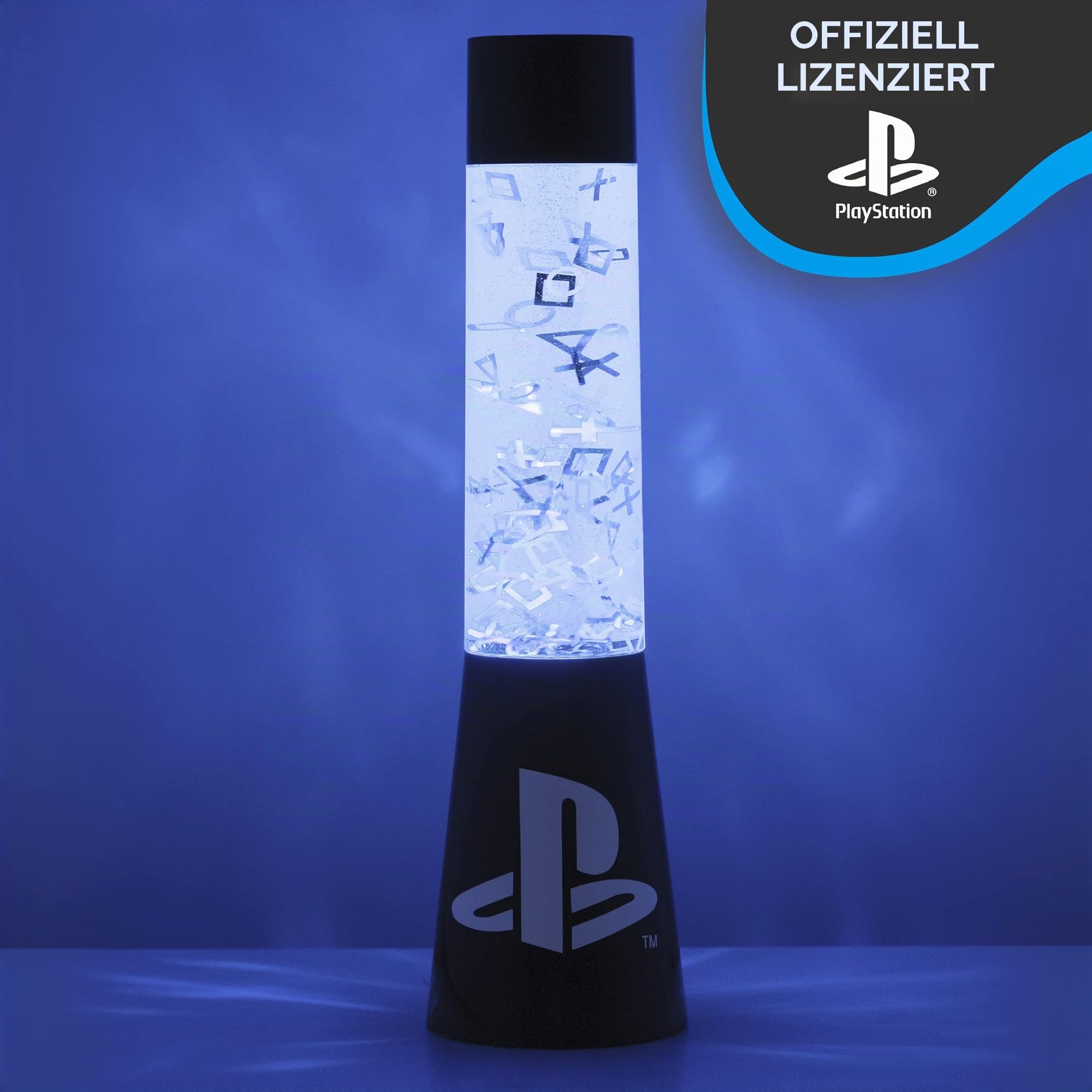 Paladone PP10211PS Playstation Glitter Flow Night, Bedroom Décor Mood Light, 33 cm Lampe, Plastic, Mehrfarbig