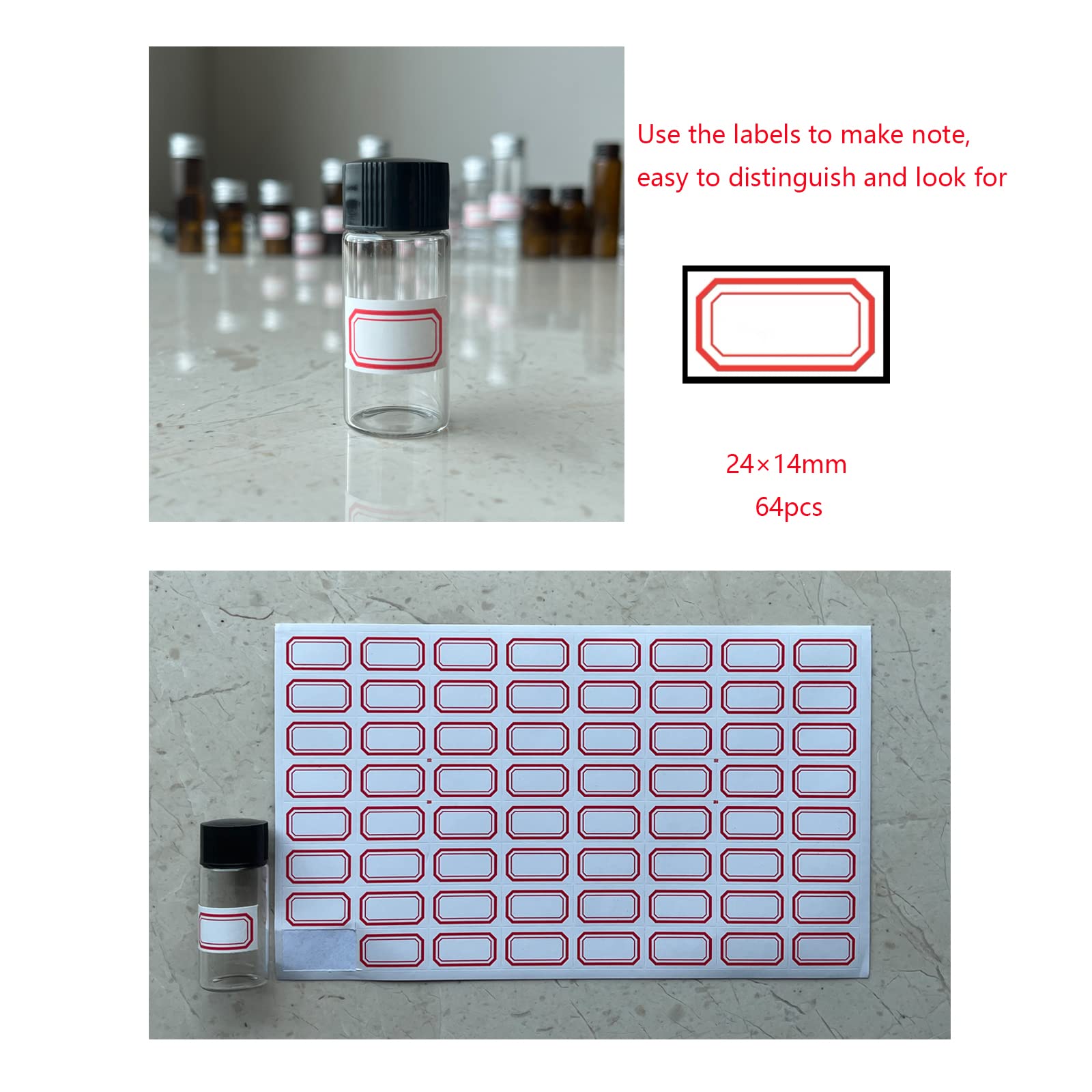Trasparente Fiale di Vetro da 10 ml con Tappi a Vite e Tappi di Plastica, Flacone del Campione di Liquido Piccolo, Flacone a Prova di Perdite, 50 Pezzi