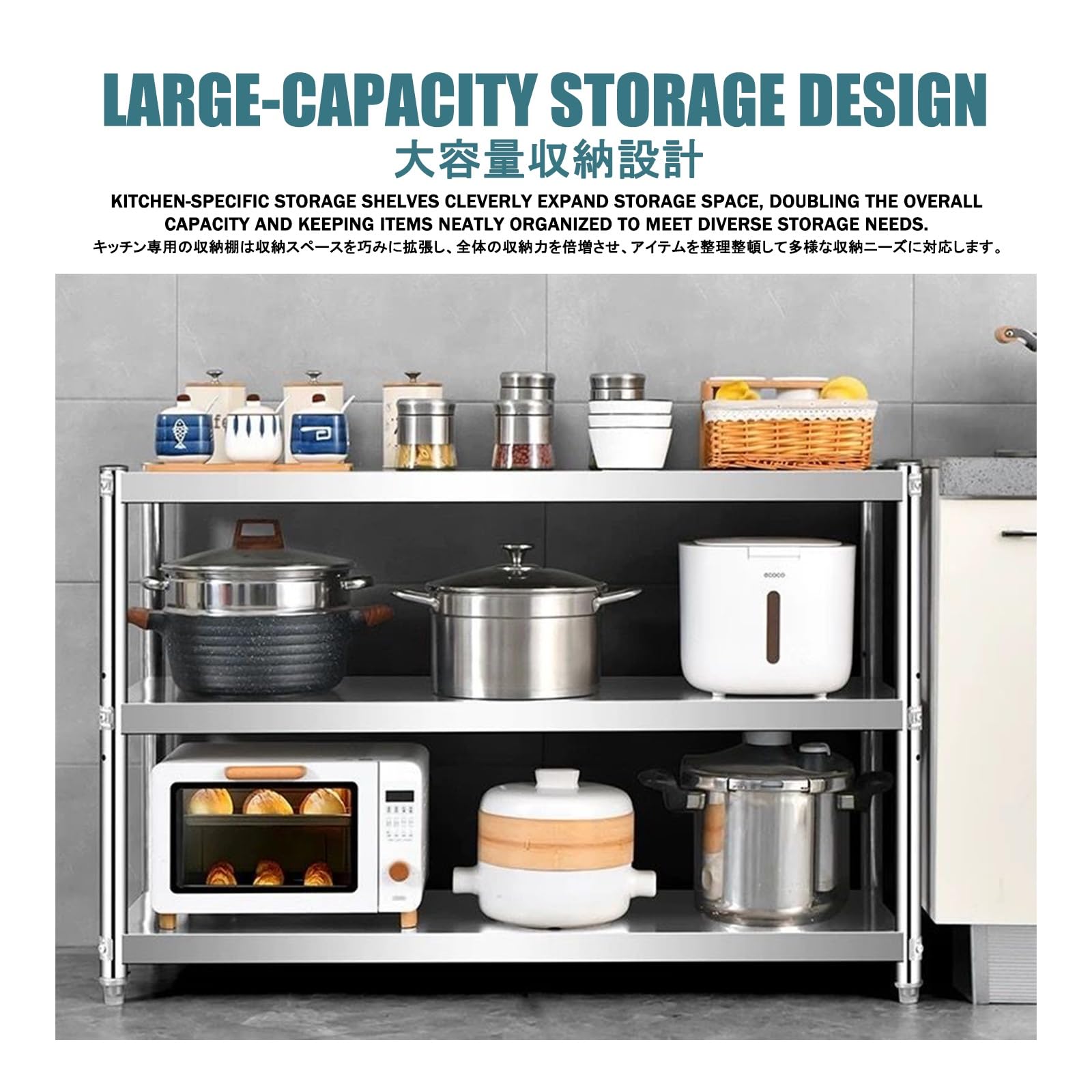 Mini mensola da cucina compatta per ristoranti, negozi, magazzini, case e garage (60 cm, 30 x 35 cm), versatile per piccoli spazi