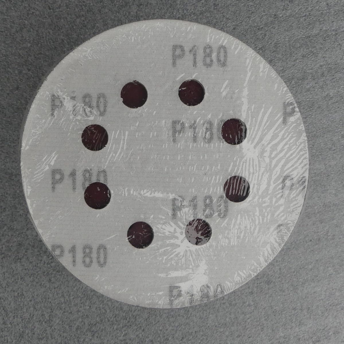 100 discos abrasivos de 125 mm de diámetro, con 8 agujeros, grano P180, lijadora excéntrica de cuello largo, lijadora orbital de Bohrfux.