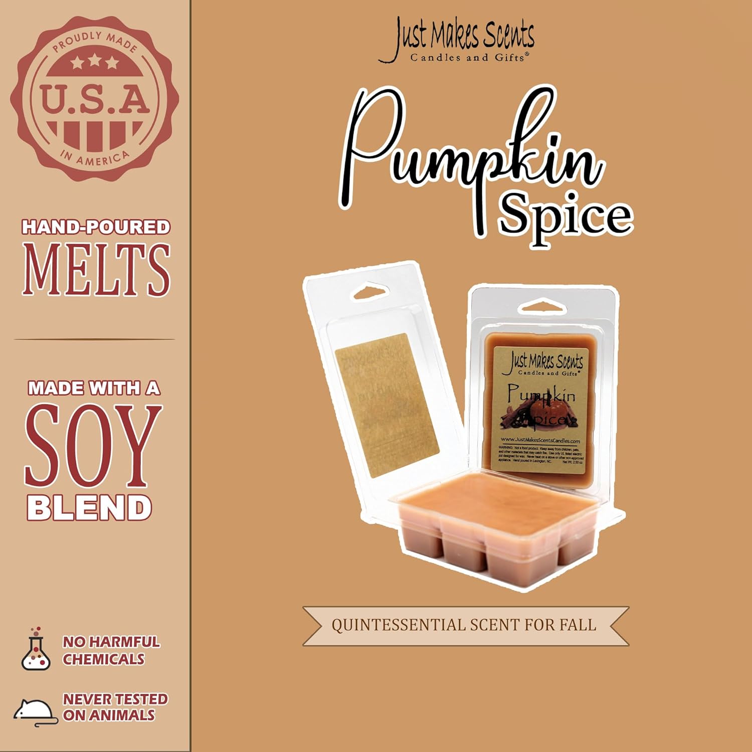 Just Makes Scents 4 Pack - Pumpkin Spice Scented Wax Melts