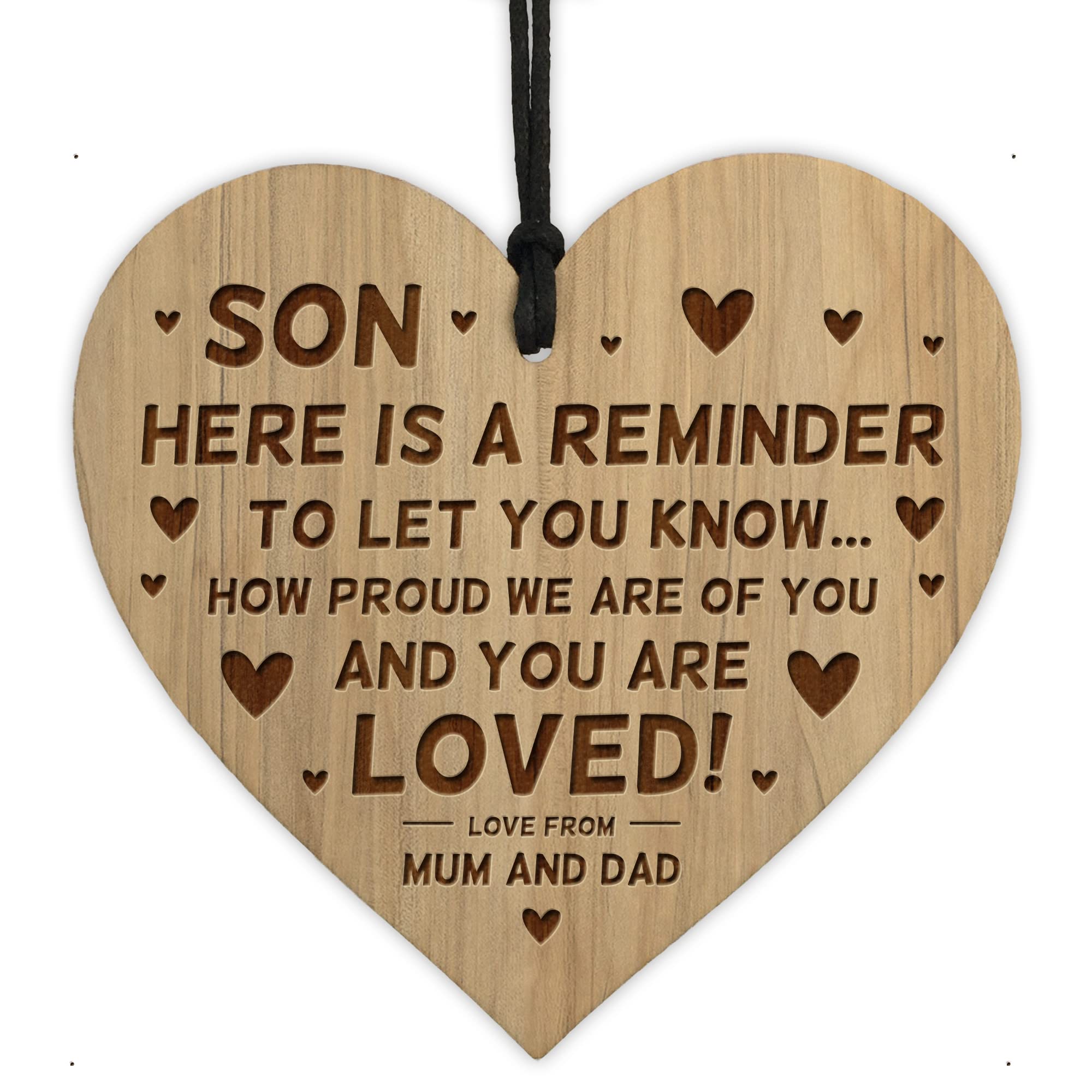 Red Ocean Gift For SON Engraved Heart Son Gift Ideas Birthday Christmas Gifts From Mum Dad