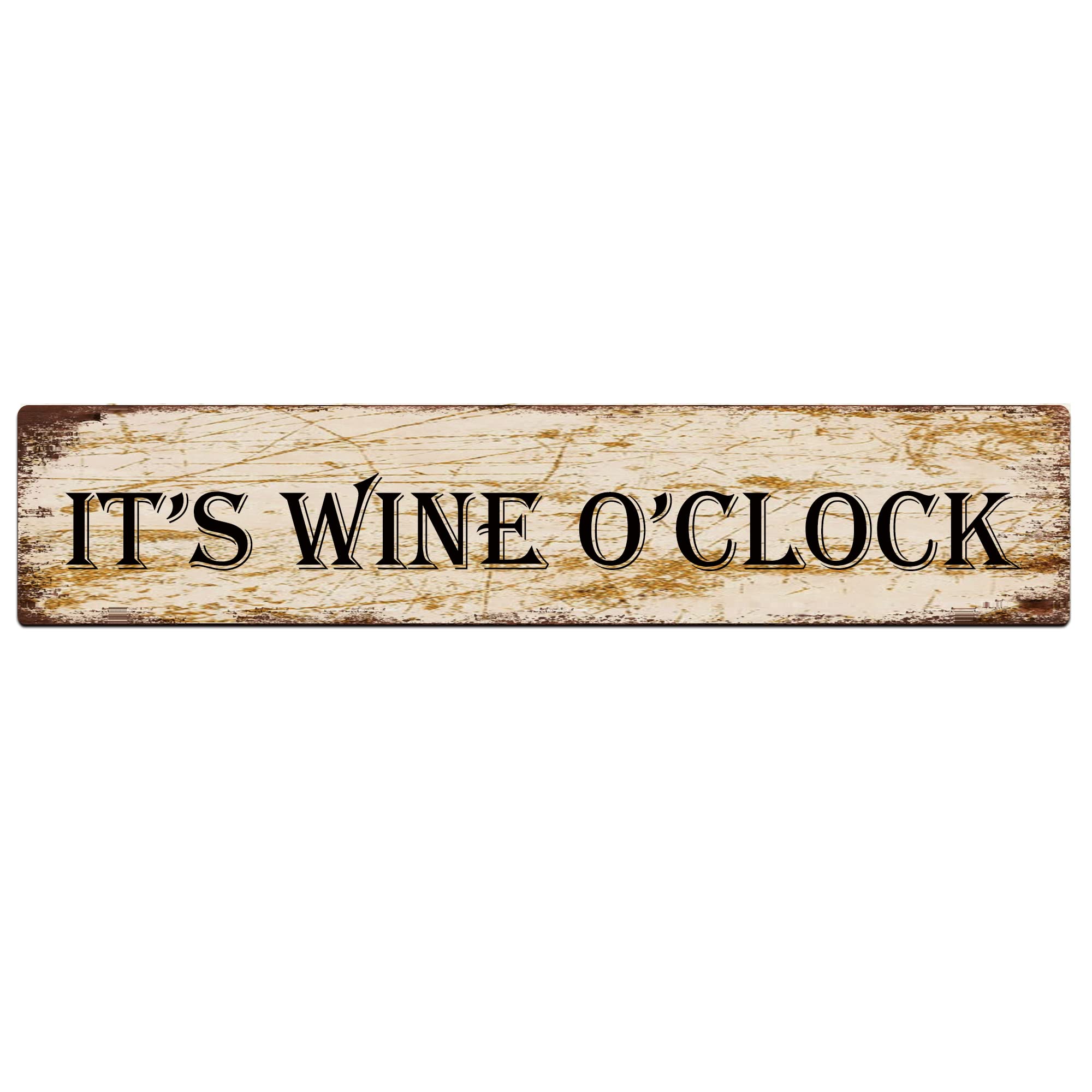 It's Wine O'clock Sign Vintage Sign Retro Metal Plaque Bar Pub Poster Wall Art Decor Tin Sign 4x16 Inch