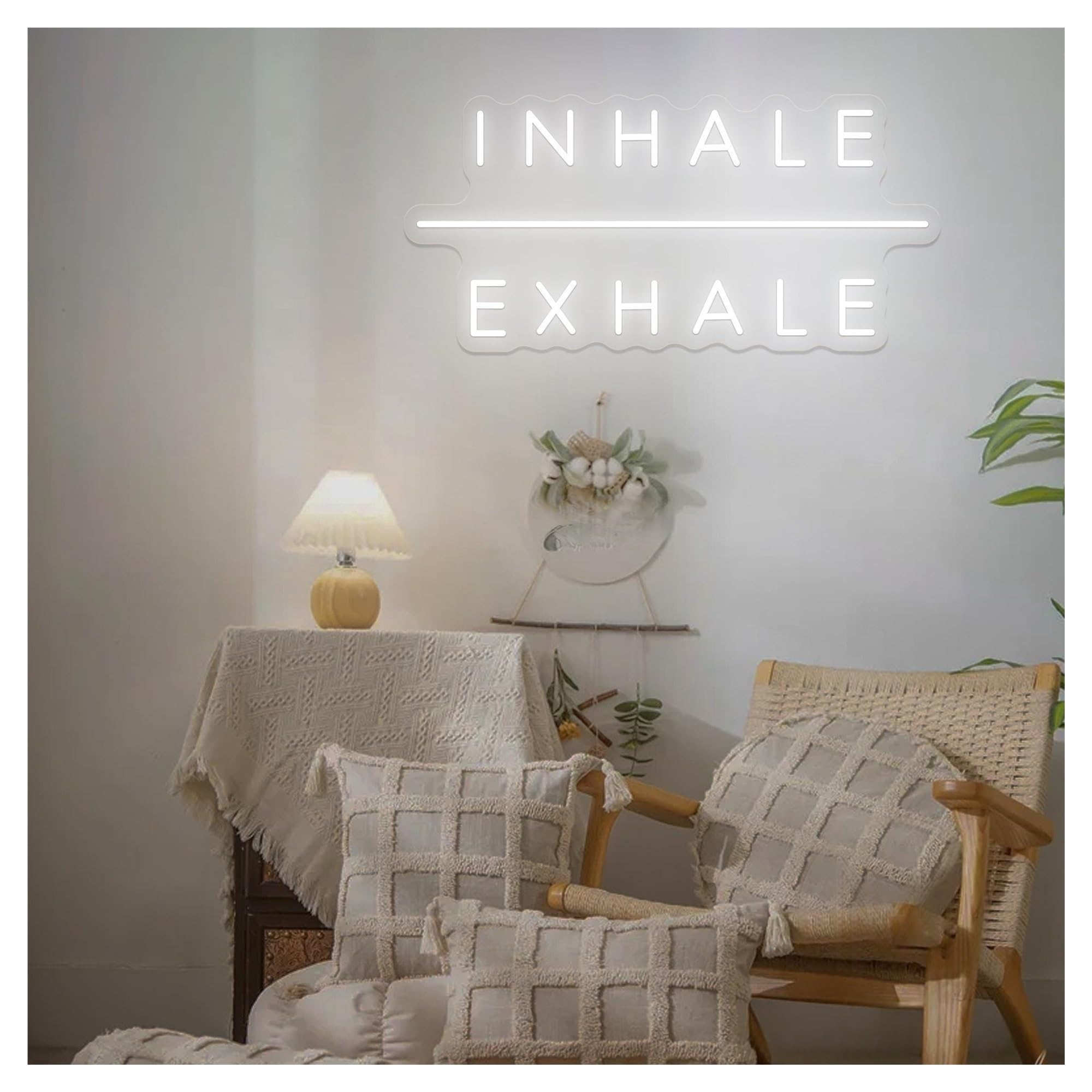 Shouxi B Sign Lamp Inhale Exhale Neon Sign, Light, Yoga Room Pilates Decor, Home Gym Wall 45.7Cm(B)