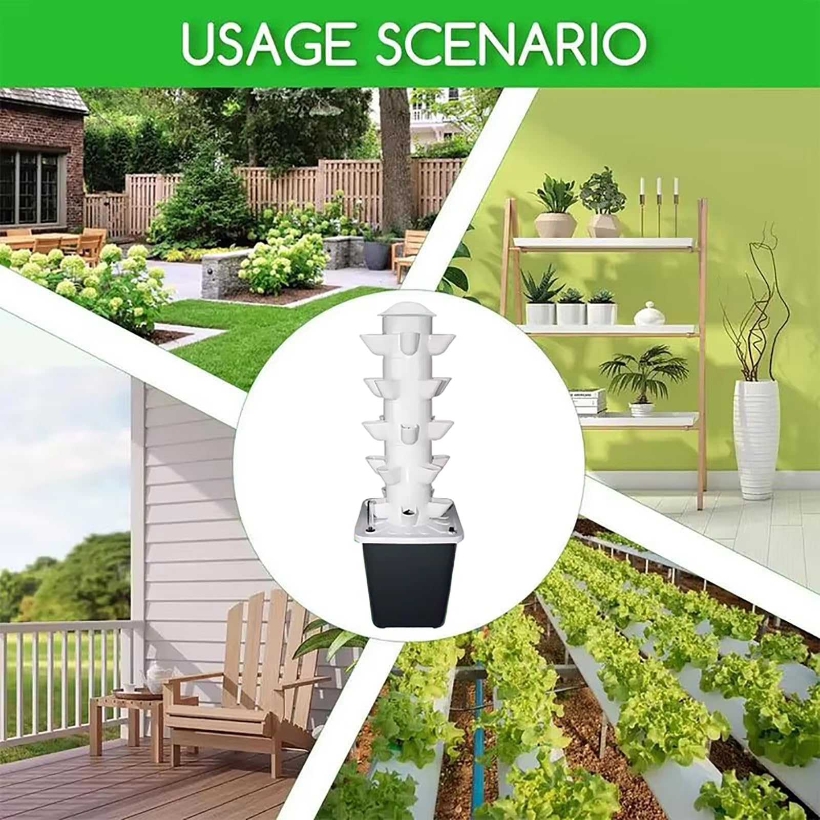 Hydrokulturm Pflanzer Pflanzer für Kräuter, Gemüse, Blumen, 25 Pflanzen, kleine Gartensäule für Haus, Schule und Wohnung