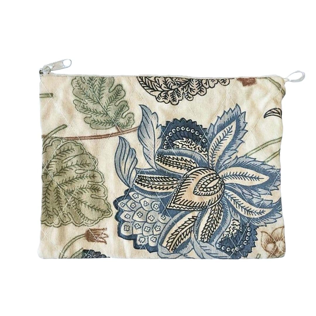 Shunyam Cosmetic Bag for Women & Men | Block Printed Makeup & Toiletry Pouch with Hanging Loop | Spacious Zip Storage, Cotton Lining | Multicolor, 9 × 4 Inches-image-24
