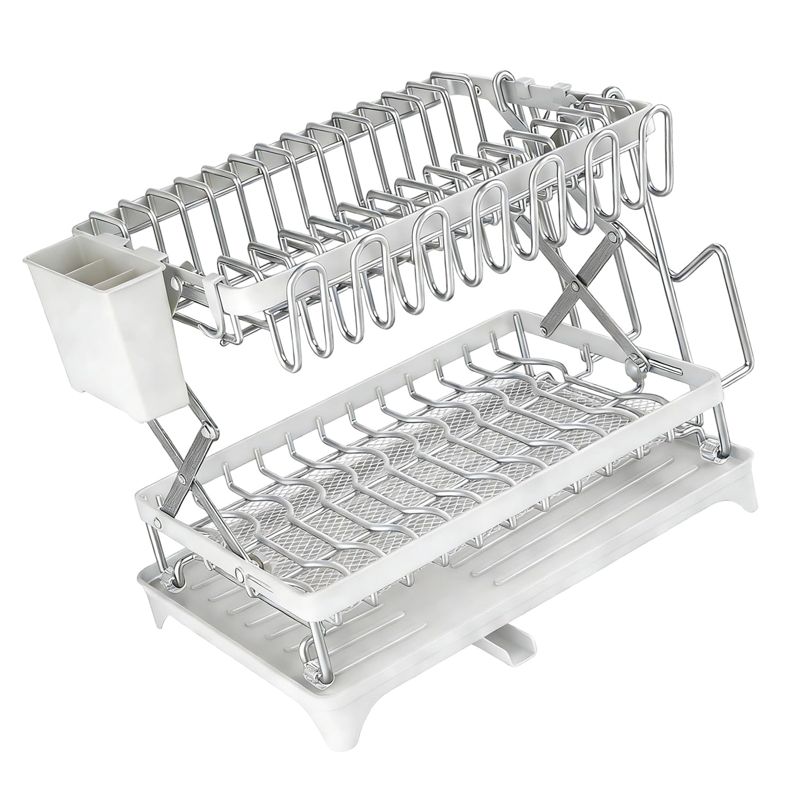 Buxuaaaa Modern Minimalist Bowl Rack Double Layer Hygienic Drainage for Sink Kitchen Storage Rack
