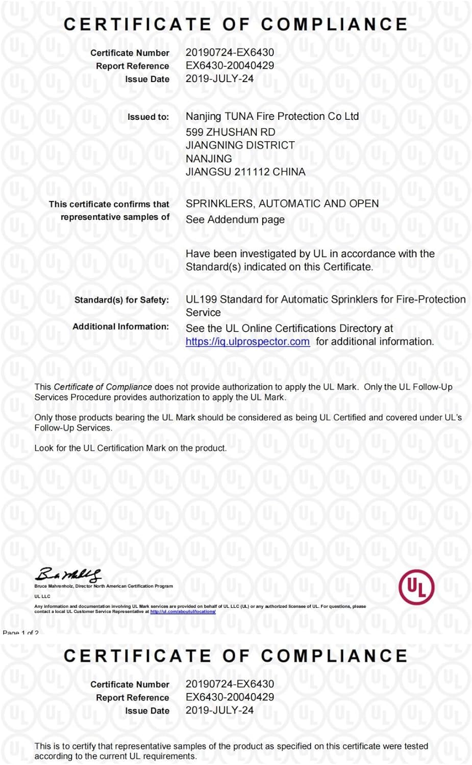 Fire Sprinkler Head Pendent Spray - FM Approved & UL Listed 1/2" NPT 155℉(68℃) K=5.6 (K80/metric) Standard Response for Automatic Fire Sprinkler System (6, Chrome)