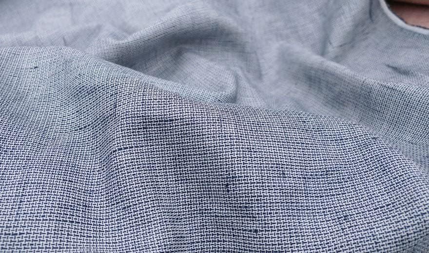 Blue Linen Cotton Tweed Chambray Fabric | Premium & Versatile Material for Apparel, Sewing and Crafts