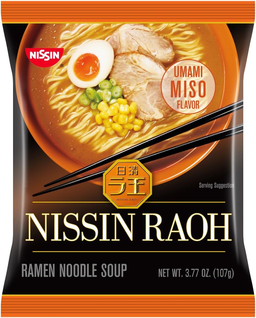 Nissin RAOH Ramen Noodle Soup, Umami Miso, 3.77 Ounce