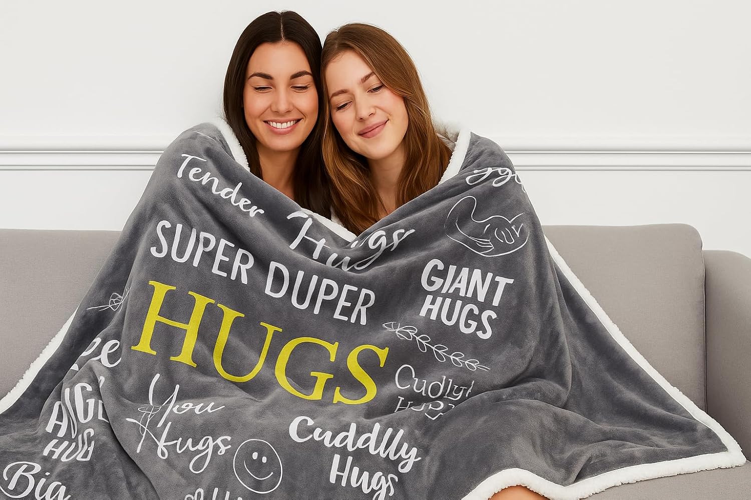 Piwaka Hug Blanket for Women - Get Well Gifts for Comfort & Care, Cozy Soft Flannel Fleece Throw, Surgery Recovery, Thinking of You, Care Package, Get Well Soon Gift (Fleece, Grey) - Image 2