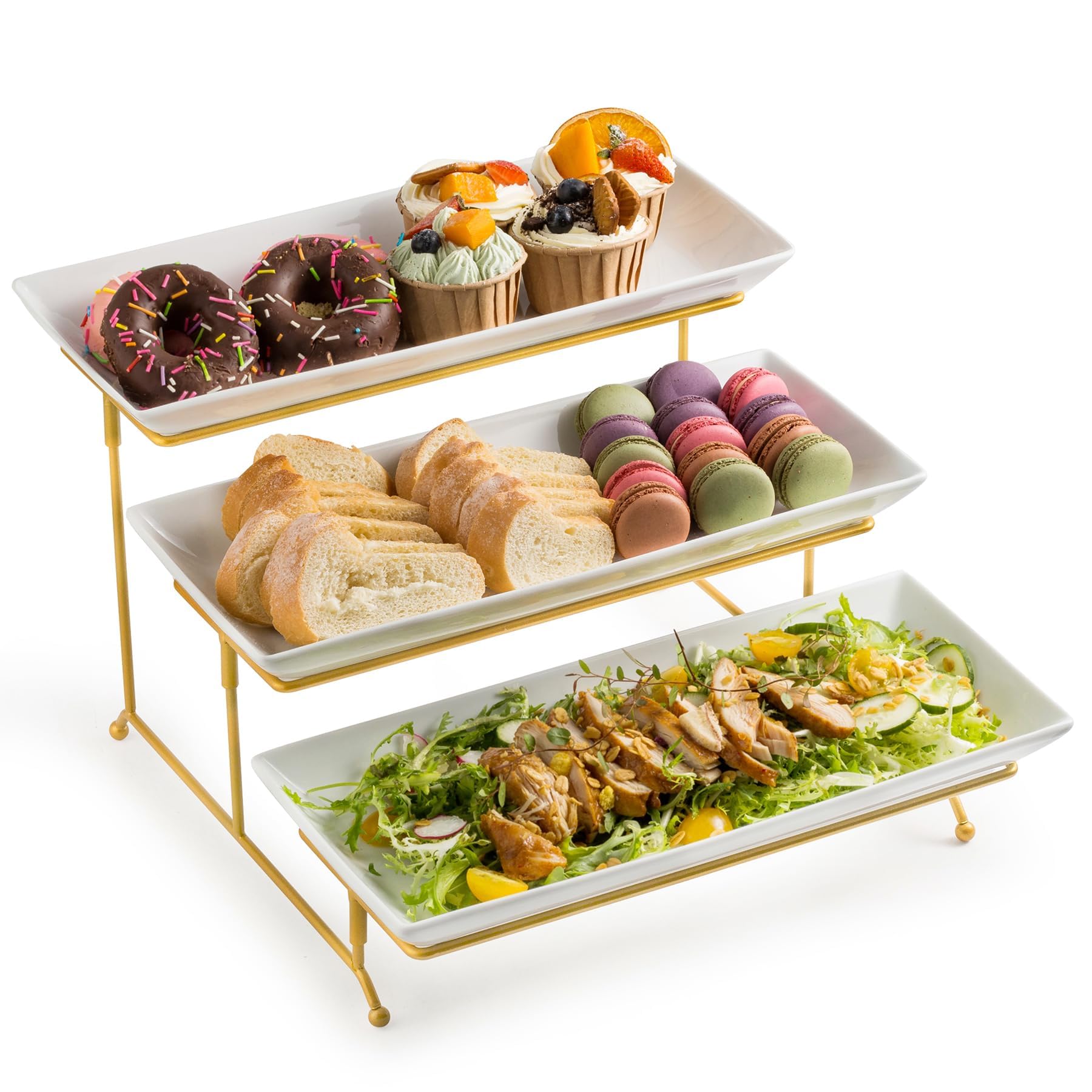 Dessert Stand, Sturdy Rack & Platters for Appetizers Desserts Fruits & Cupcakes