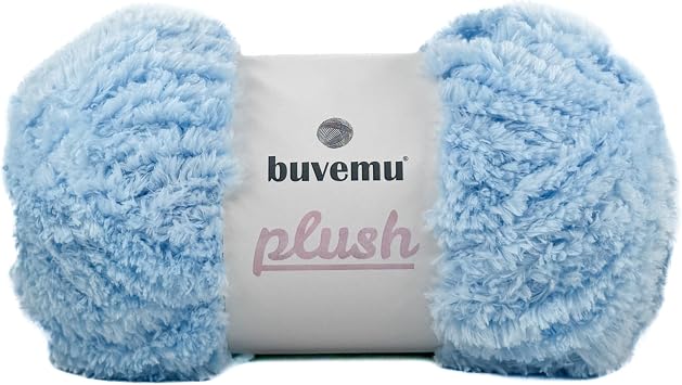 Plush Faux Fur Bulky Yarn, Super Soft Fluffy Fuzzy for Knitting Crocheting Crafting, 100 Gram 3.53 Ounces 109 Yards 100 Meters Baby Blue