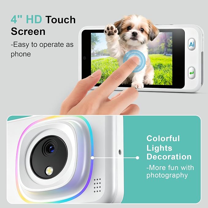 Cámara Digital AI para Jóvenes con Pantalla Touch 4" miniatura 2