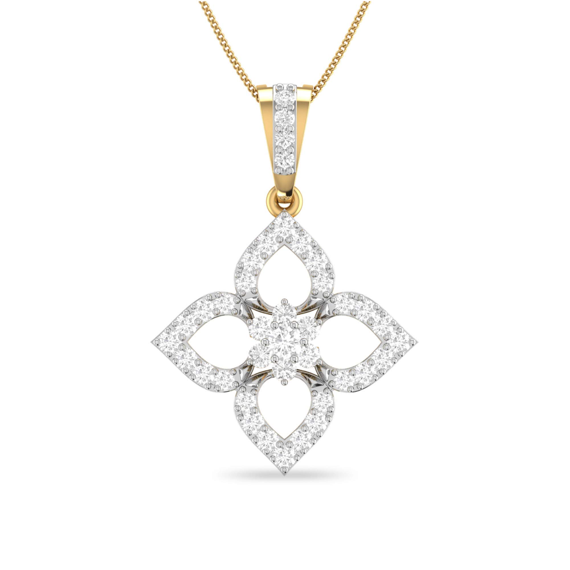 Yellow Gold and Solitaire Pendant for Women-image-35