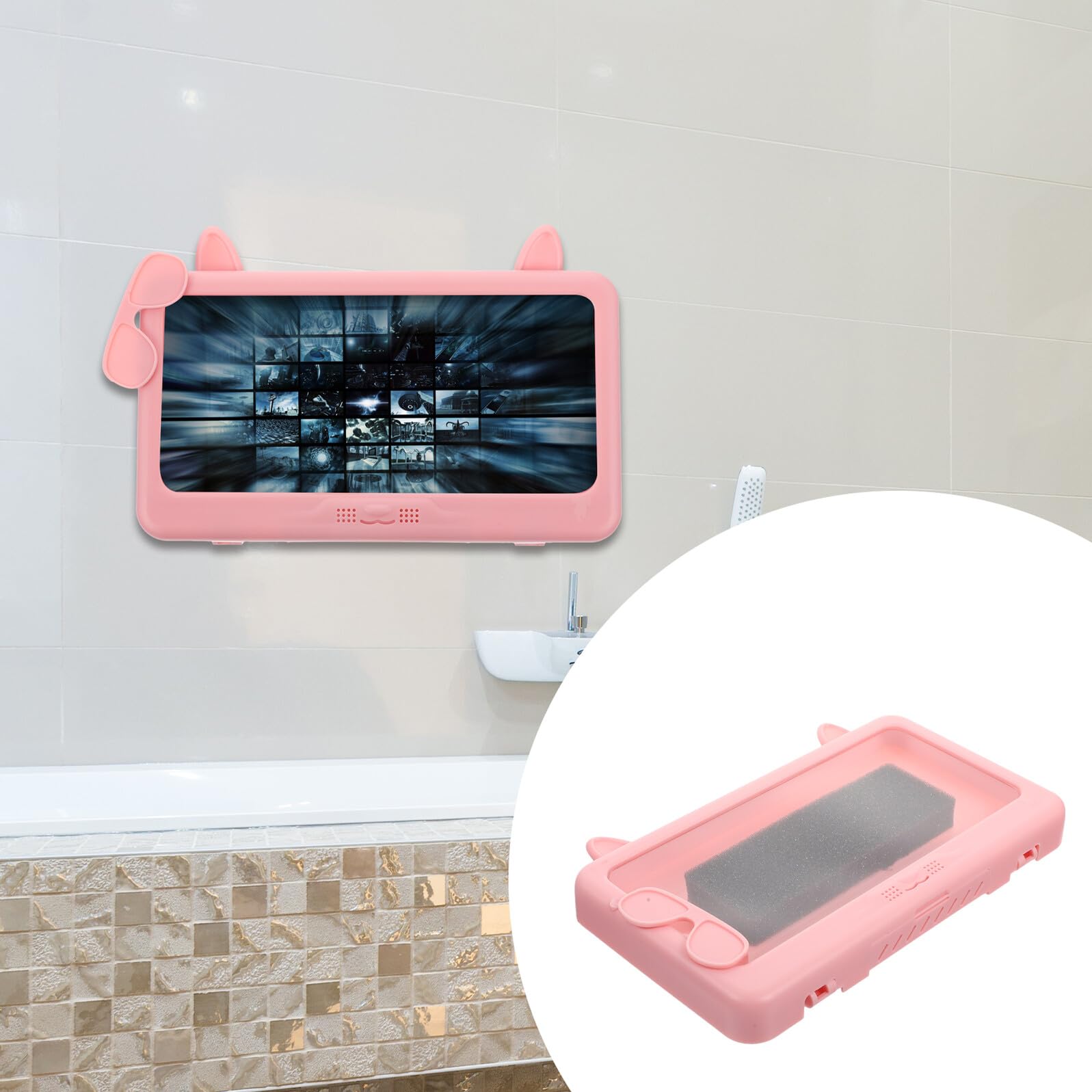 3 Pezzi Supporto Telefono da Parete per Bagno e Doccia Custodia Touch Screen Sensibile Rotazione Facile Adatta Smartphone Principali Protezione Affidabile per Uso in Doccia e