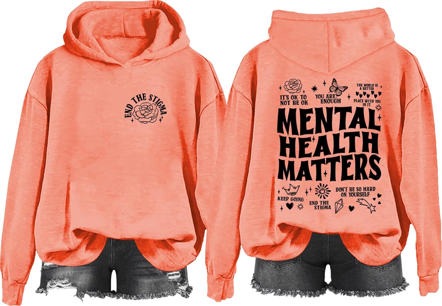 Mental Health Matters Hoodie, Mental Health Matters Sweatshirt, Classic Graphic Print Women Men Hoodie image 3