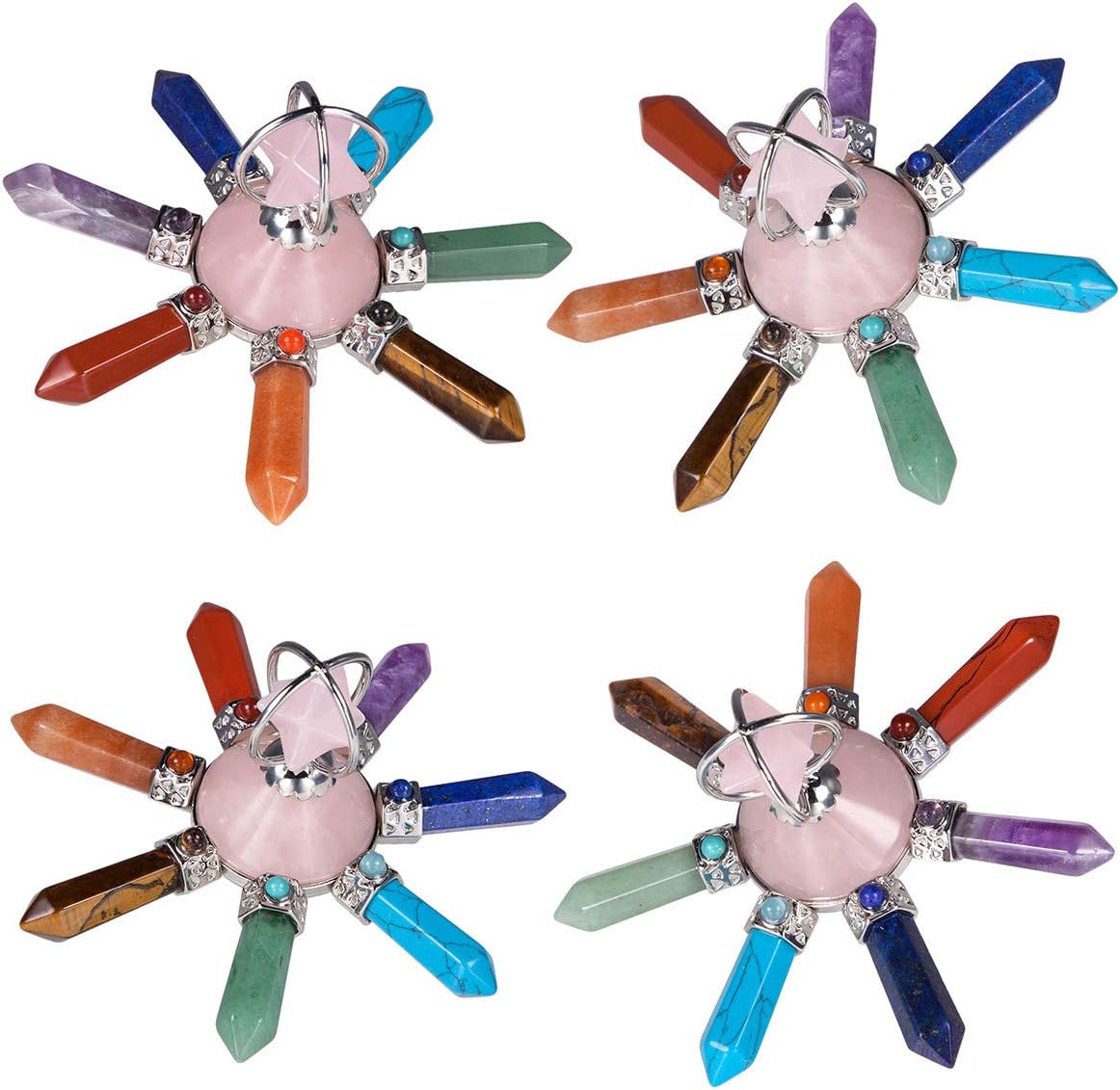 KYEYGWO Healing Crystal Pyramids Energy Pyramids with 7 Chakra Crystal Point Wands for Positive Energy Reiki Balancing Meditation Therapies - Image 5