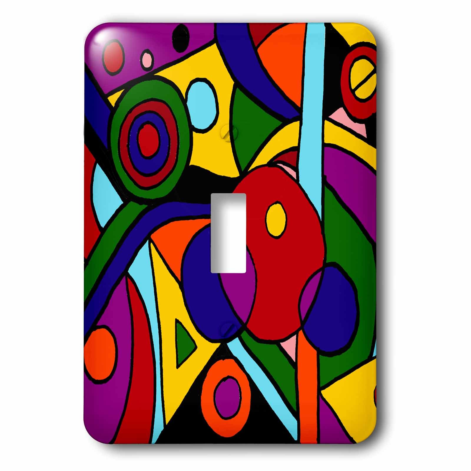 Interrupteur à bascule unique multicolore 3dRose lsp_200588_1 pour déco murale