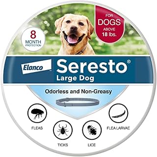 Seresto Flea & Tick Collar for Dogs Over 18 lbs - 8-Month Vet-Recommended Protection, Kills & Repels Fleas Ticks Lice