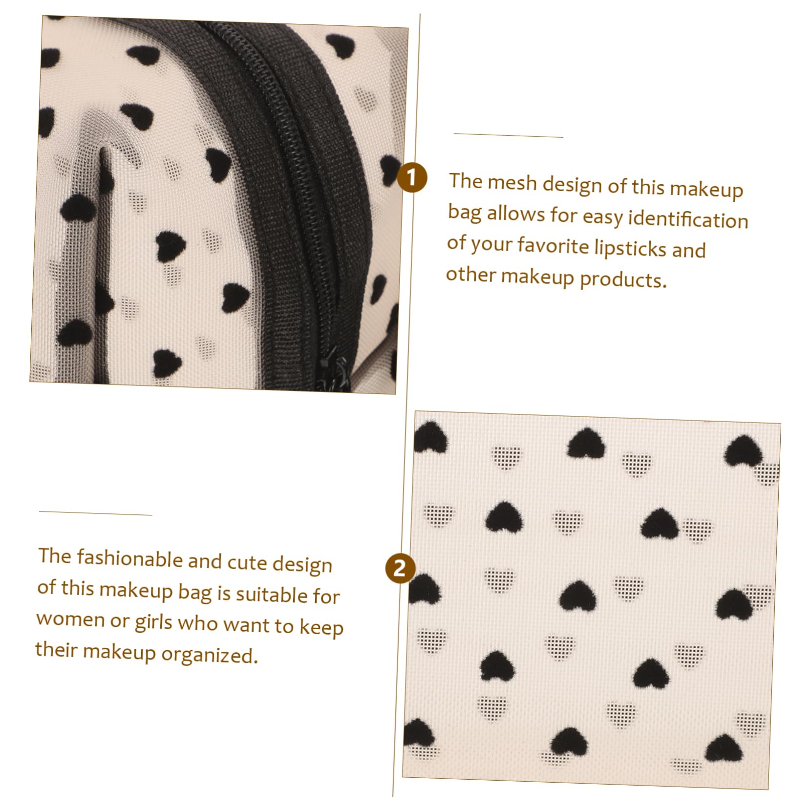 GANAZONO Bolsa de Maquillaje de Malla Forma de para Viaje 6 Piezas Diseño Transparente Organizador de Cosméticos para Mujeres para