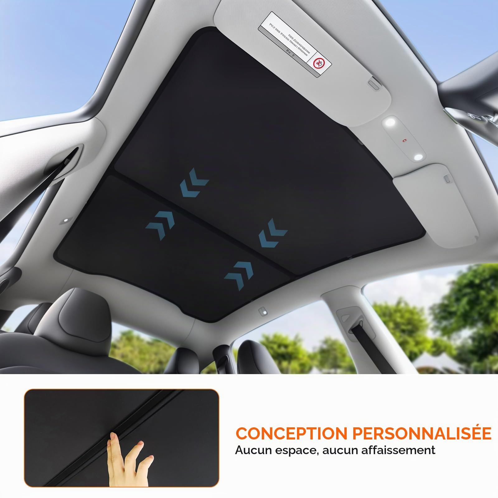 topfit Pare-Soleil de Toit amélioré pour Model Y Juniper Isolation Thermique Protection UV Accessoires intérieurs pour Tesla Model Y Juniper 2025-2026