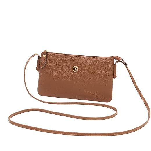 Bolsa Transversal Feminina de Couro Bovino Legítimo c/Alça Ajustável Mariart Onix