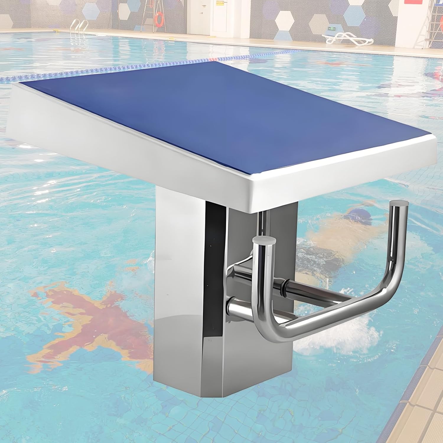 Swimming Competition Training Starting Block, Standard Diving Platform for Pool, Stainless Steel One-Piece Pool Starting Block, Indoor & Outdoor Pool Diving Board, Suitable for Swimming Pools Y1