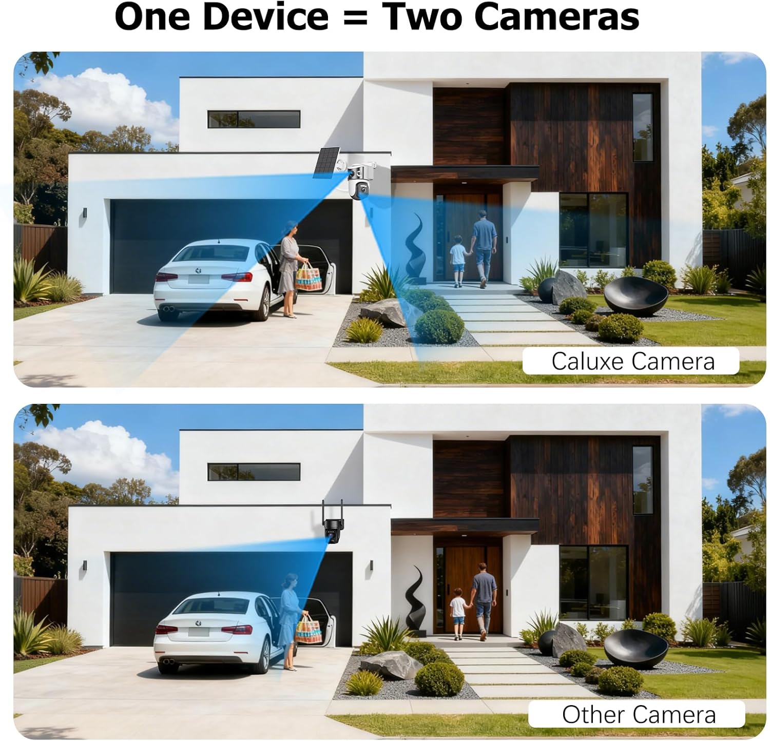 Dual Lens Security Cameras Wireless Outdoor, Solar-Powered Home Security Camera with 6MP Color Night Vision, 2-Way Audio, PIR Motion Alarm, 5GHz/2.4Hz WiFi, Spotlight Siren, Waterproof - Image 3