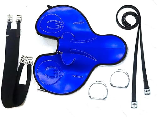 Miniatura 2 de IMPEX - Sillines de caballos de carrera de carreras de ejercicio hechos a mano, cómodos, sintéticos, de calidad clásica, color negro, marrón y rojo,