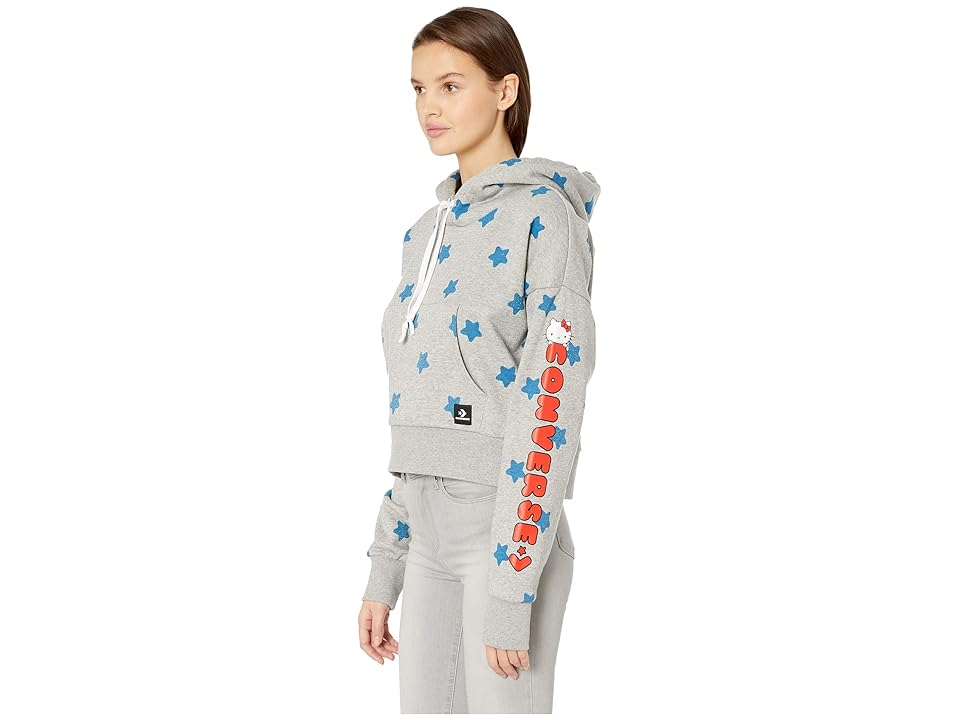 

Converse Converse x Hello Kitty Boxy Pullover Hoodie (Vintage Grey Heather) Women's Sweatshirt, Gray