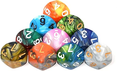 Miniatura 7 de SmartDealsPro Paquete de 10 dados poliédricos multicolor D4 D6 D8 D10 D12 para juegos de mesa Dungeons and Dragons DND RPG MTG (mezcla de colores