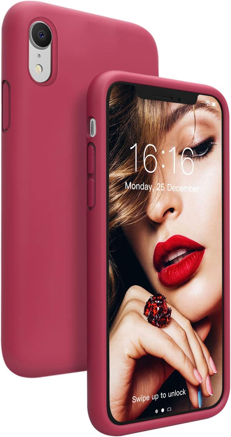 JASBON Case for iPhone XR,Silicone Phone Case Full Protective Phone Replacement 6.1inch Cover for iPhone XR-Rose Red