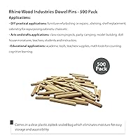 Vista 80 de 3/8" x 2" - Paquete de 500 pasadores de madera - Secados al horno, estriados y biselados (3/8" x 2", 500 unidades)