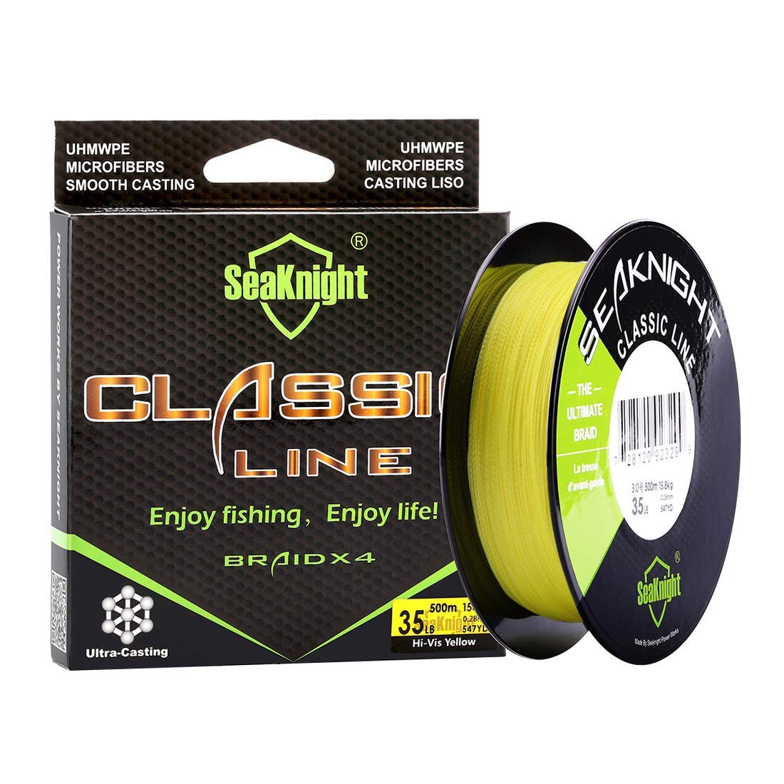 SeaKnight Classic sedal Trenzado Pesca 4 Hilos 300M/500M Liso Linea de Pesca de la Carpa, Pesca en el mar 6-50LB — view 11
