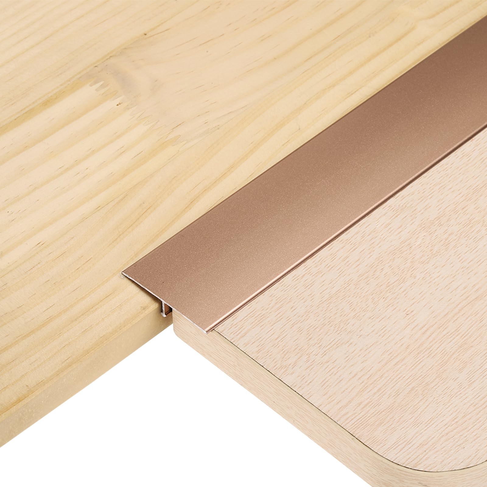 sourcing map 3Pcs 4ft x 1.57" T Molding Floor Transition Strips, Aluminium Alloy Vinyl Flooring Gap Trim for Joining Laminate Planks Tiles Floor Gaps, Rose Gold