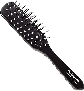 Rodante Beverly Hills Premium Wooden Styling Hairbrush | Detangling, Separating, Shaping & Defining Curls | Black