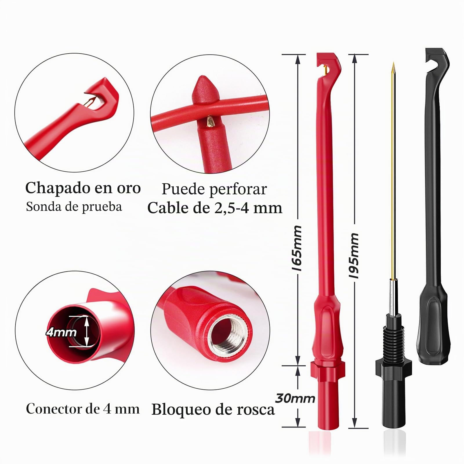 Cable de prueba de multímetro de silicona 25 en 1, kit de cables de prueba con pinzas de cocodrilo, pinzas SMD, conectores electrónicos de 4 mm, kit de sondas de prueba