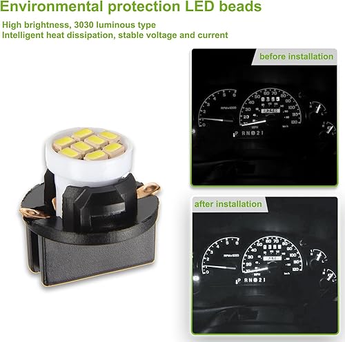 Miniatura 6 de T10 8SMD LED blanco 3020 DC 12V PC194 PC168 Ancho del vehículo Indicato Luz de lectura Luz de etiqueta con enchufes giratorios (paquete de 20