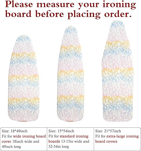 Miniatura 10 de Funda extra ancha para tabla de planchar y almohadilla de repuesto con acolchado grueso resistente a las manchas y a las manchas y borde elástico de