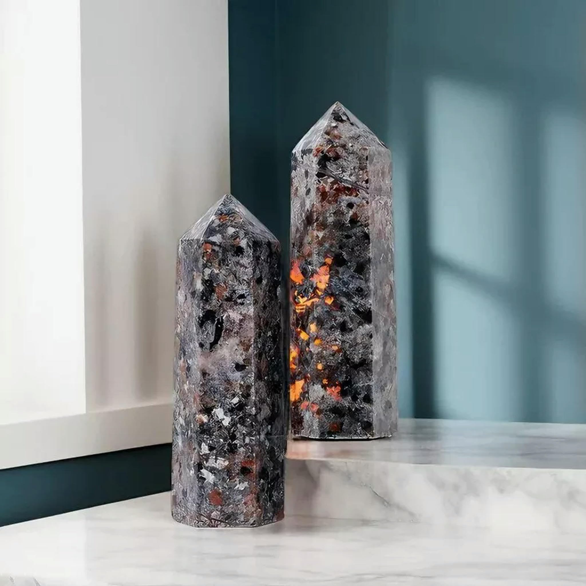 Yooperlite UV Fluorescent Rocks Yooperlite Glowing Crystal Tower - UV ...