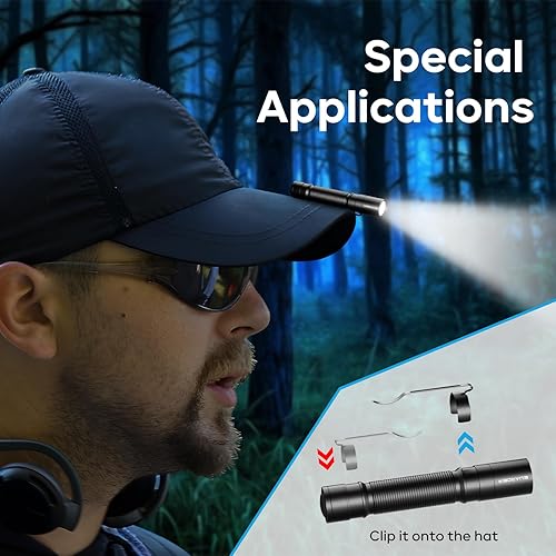 Miniatura 5 de EUARDER Mini linterna, linterna táctica pequeña súper brillante, linterna potente ultracompacta, luz de bolsillo de alto lúmenes con clip para